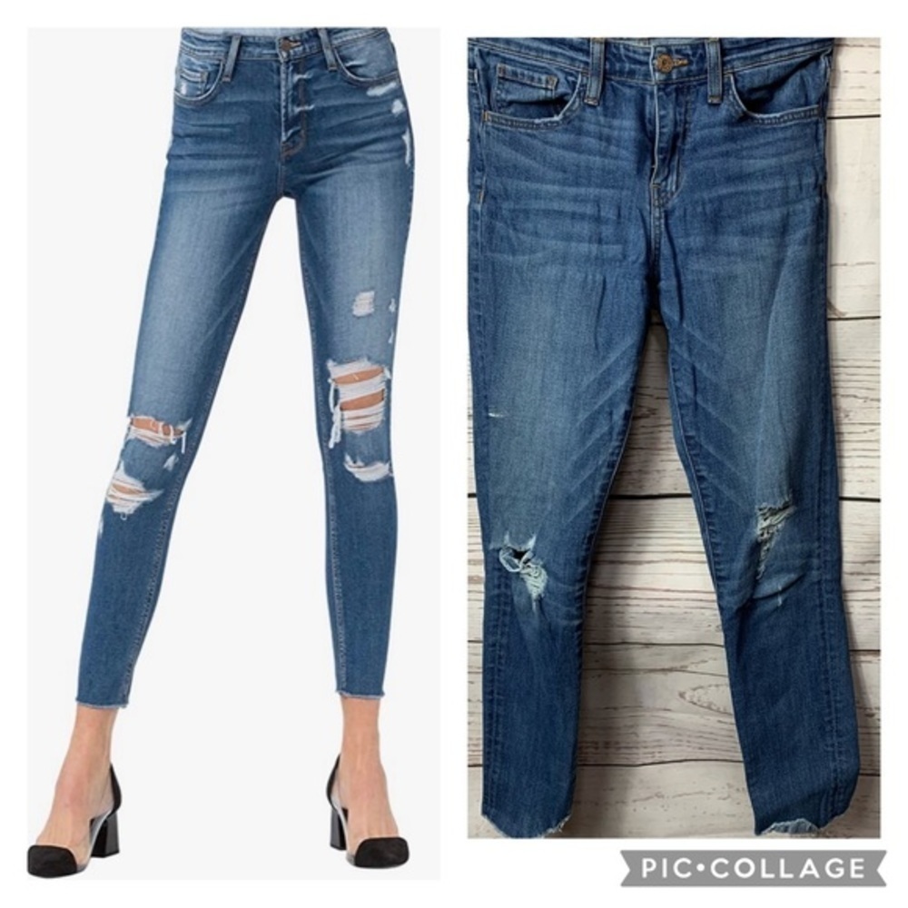 Flying Monkey Mid-Rise Distressed Raw Hem Jeans